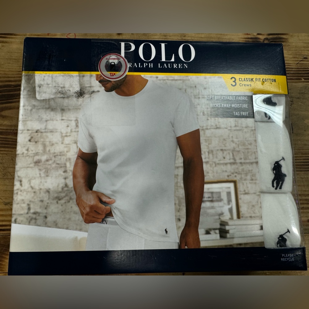 Polo Ralph Lauren 3 Pack Shirts Small Classic Fit Cotton Crew Neck Undershirts